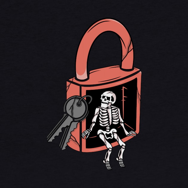 Locked Skull, Locked Skeleton by gggraphicdesignnn